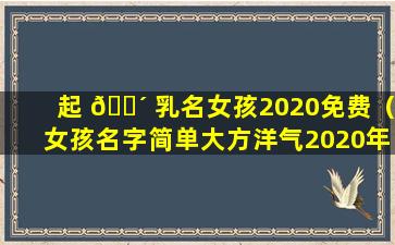 起 🐴 乳名女孩2020免费（女孩名字简单大方洋气2020年乳名）